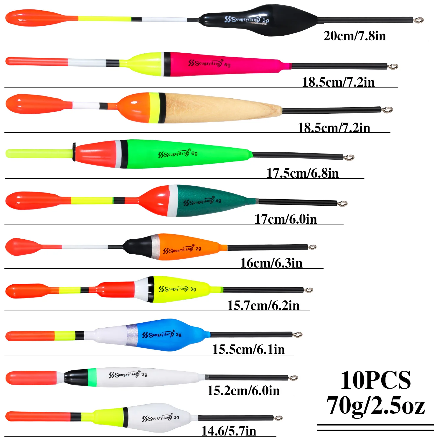 Sougayilang Fishing Float Set 10pc Chinese Hook Buoy Professional Vertical Buoy Accessories Multi Function Lure Float Pesca image 2