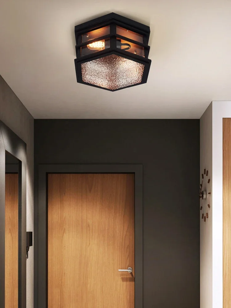 

American Retro E27 Ceiling Light Creative Room Corridor Light Study Room Bedroom Iron Art Lighting Fixtures Home Decoration Lamp