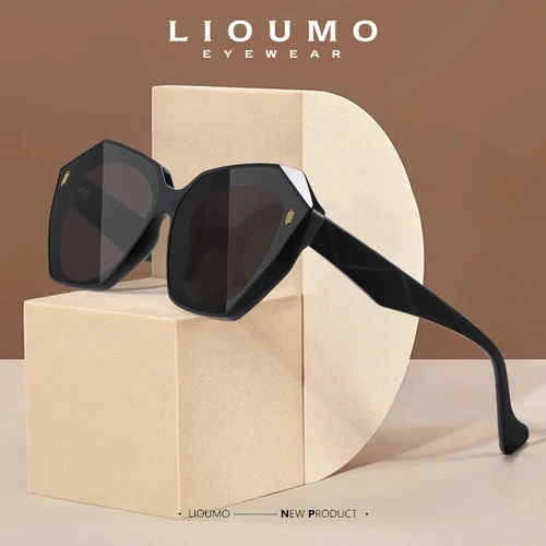 Imagen 1 del producto LIOUMO, gafas de sol de diseño de marca de lujo para mujer, gafas polarizadas a la moda para mujer, gafas con gradiente, gafas de conducción antideslumbrantes zonnebril