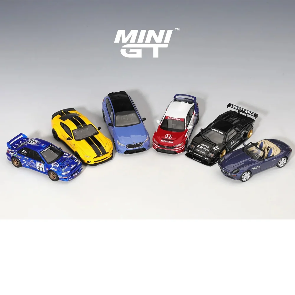 

MINIGT1:64 Ford Mustang Subaru Impreza Honda Civic TYPE R Lamborghini Countach Bmw Alloy Car Model Collection Decoration Item