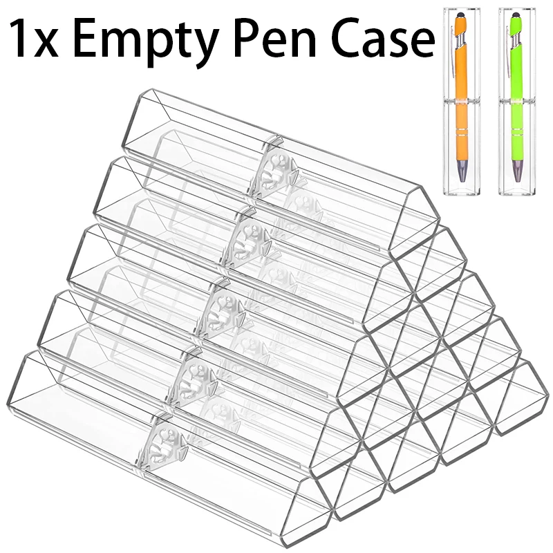 Цельная пластиковая прозрачная шариковая ручка, подарочная коробка, пеналы, пустой футляр, коллекция для бизнес-школы