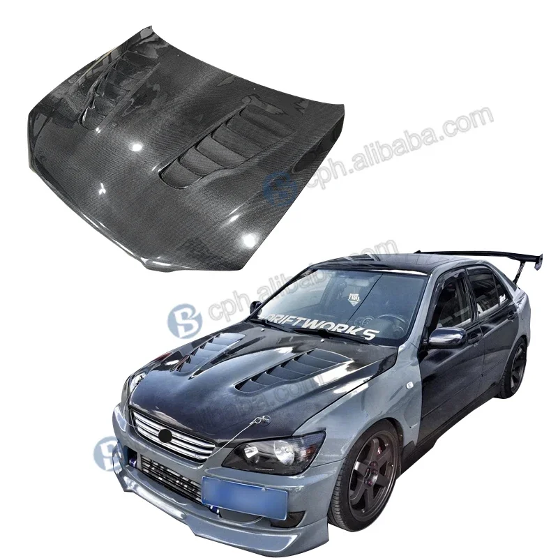 Carbon Upgrade Black Car Front Engine Bonnet Carbon Fiber Hood For Lexus IS200 2004