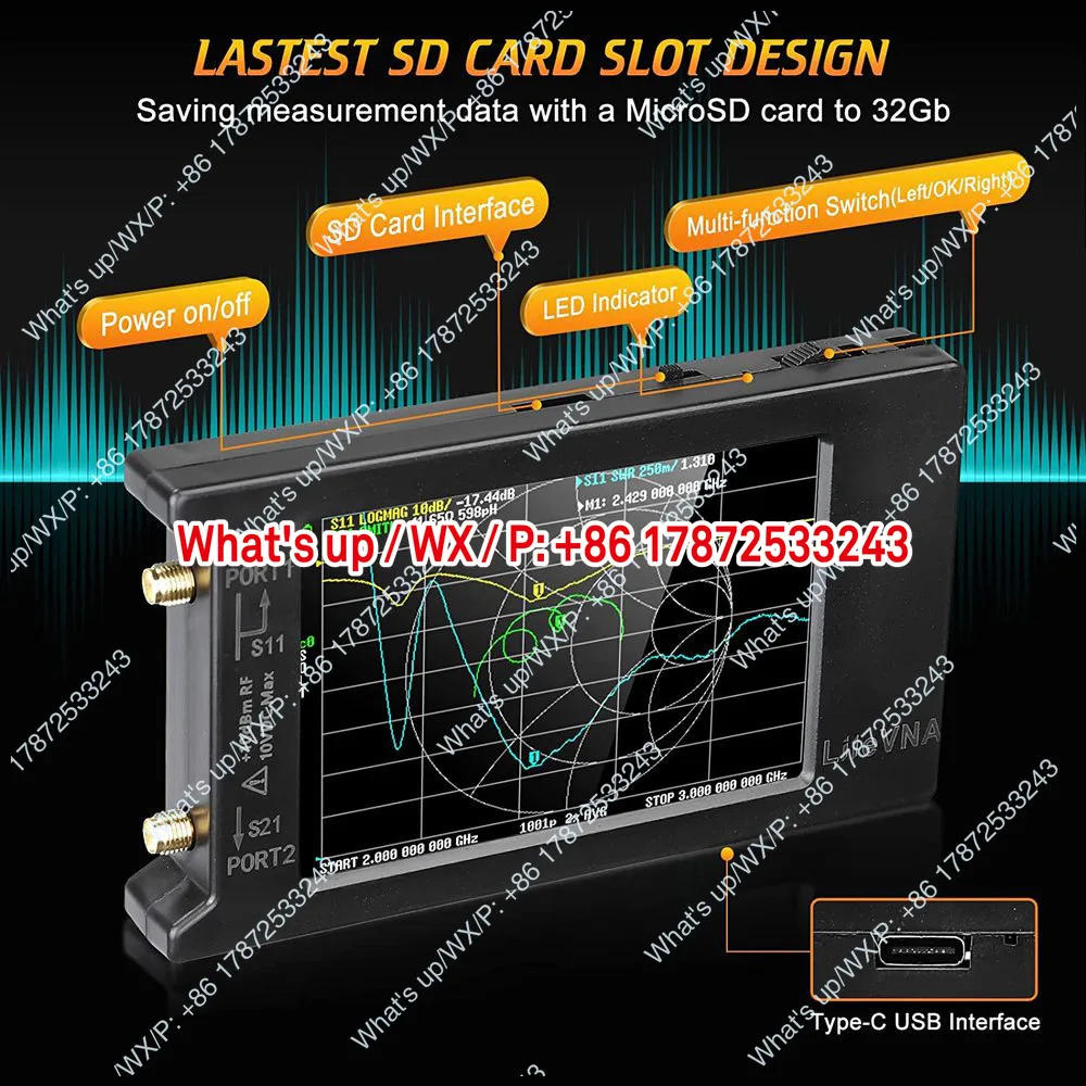 NanoVNA 6G Vector Network Analyzer Upgraded 50k-6.3GHz VNA Network Separation for Electronics Measurement