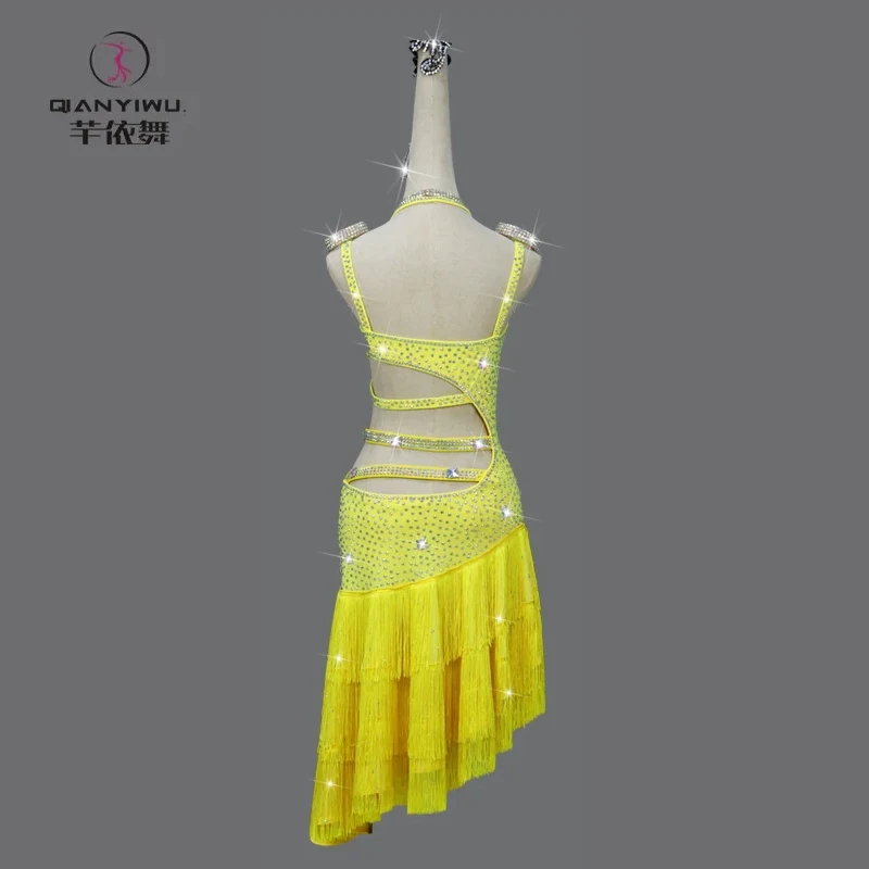 Nowy strój do tańca latynoamerykańskiego na scenę, odzież damska, spódnica wieczorowa, kostium do tańca towarzyskiego, strój konkursowy dla dzieci, strój na bal, strój do ćwiczeń, odzież taneczna dla dziewcząt.