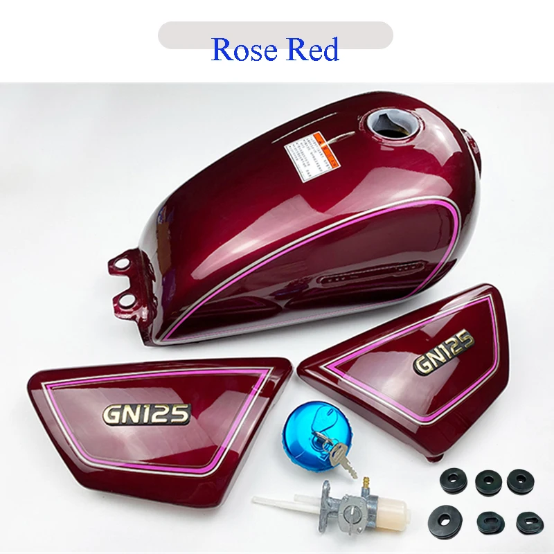 Motorcycle Fuel Tank With Cap/Tap/Fuel Cock/Lock/Rubbers for GN125 QJ125 HJ125 LF125 for Suzuki Haojue Sanlg Lifan Qjmotor Tank view 3