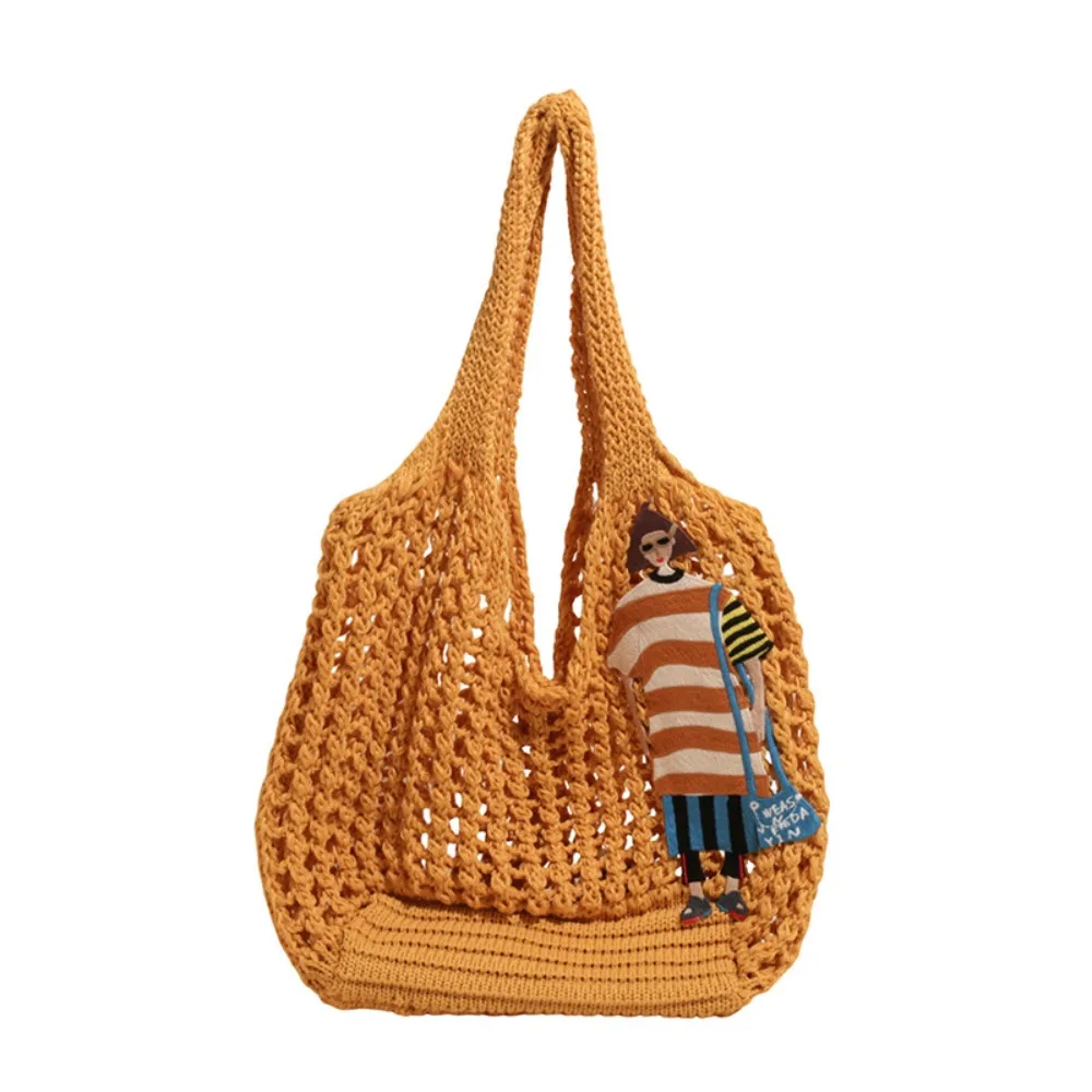 

Casual Shoulder Bag Knitted Bag Bohemian Large Capacity Weave Bag Storage Bag Handbag Crochet Tote Bag Students