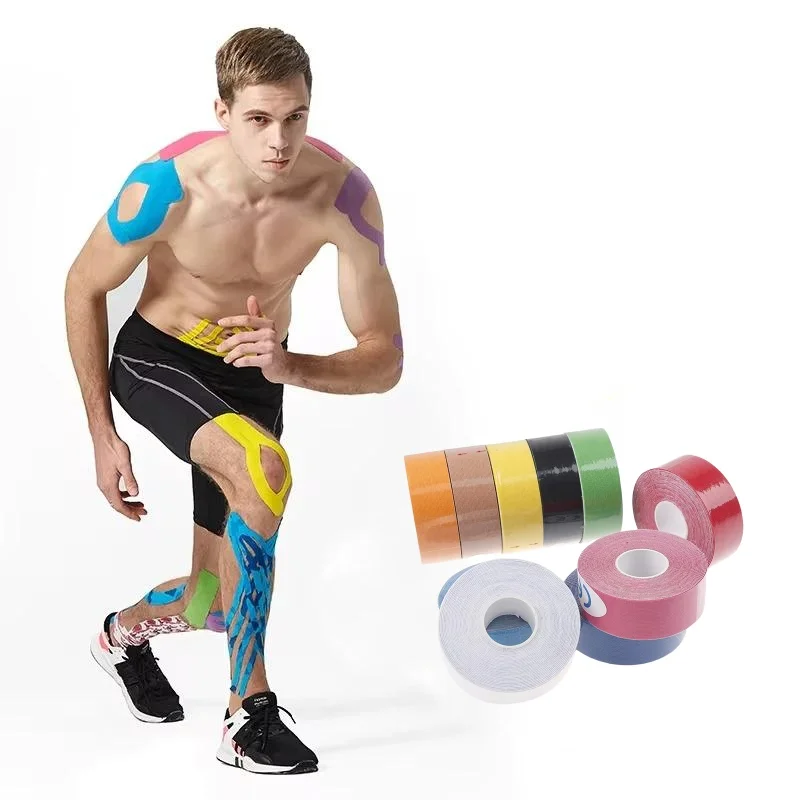 2.5cm*5m Sports Kinesiology Tape  Recovery Self Adherent Bandage Wraps Waterproof Cotton  Tapes for Muscle Pain Relief