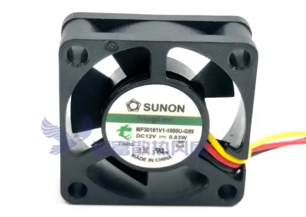 SUNON MF30101V1-1000U-G99 DC 12V 0.83W 30x30x10mm 3-Wire Server Cooling Fan