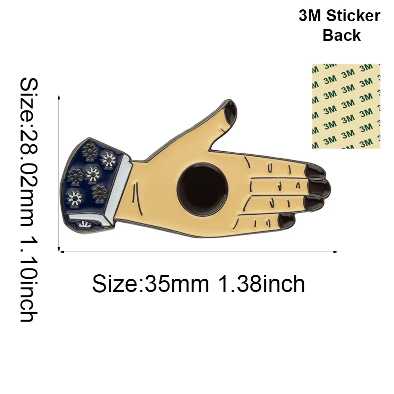 Hand Mobile Phone 3M Sticker Badge Metal Pin Broooches Pins