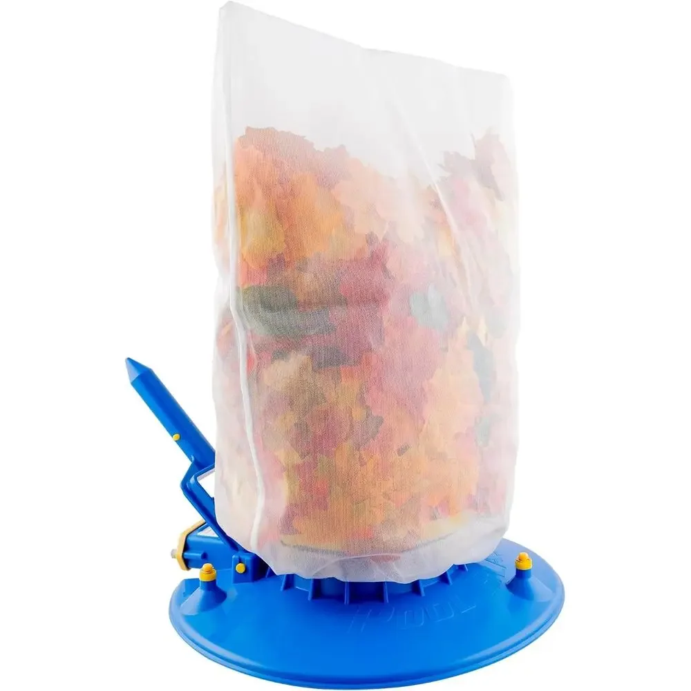 Recogedor de Hojas para Piscina con Batería y Bolsa de Malla Resistente para Piscinas Enterradas y Elevadas