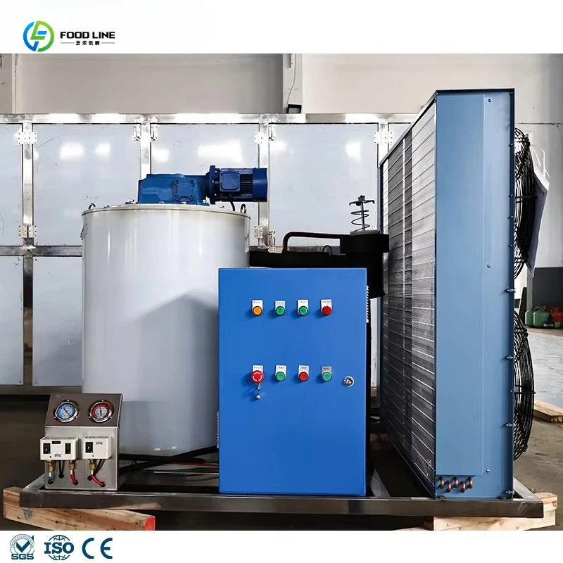 FL Mobile Flake Ice Machine 10-20 Ton/Day With Ice Storage Bin for Fishing Vessel Onboard Preservation