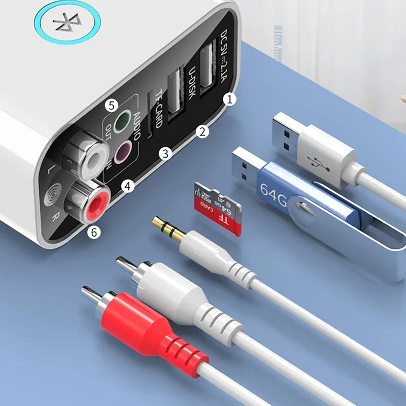 بلوتوث 5.3 استقبال الصوت الارسال ستيريو محول لاسلكي TF/U القرص تشغيل شحن USB سريع لسماعة الرأس التلفزيون IR APP التحكم
