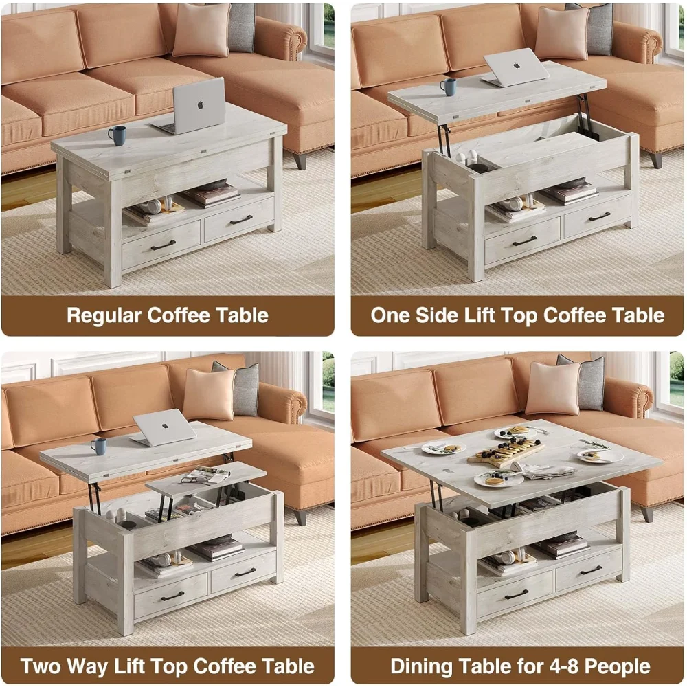 Rolanstar โต๊ะกาแฟพับได้, โต๊ะกาแฟอเนกประสงค์พร้อมลิ้นชักและช่องซ่อนโต๊ะกาแฟ