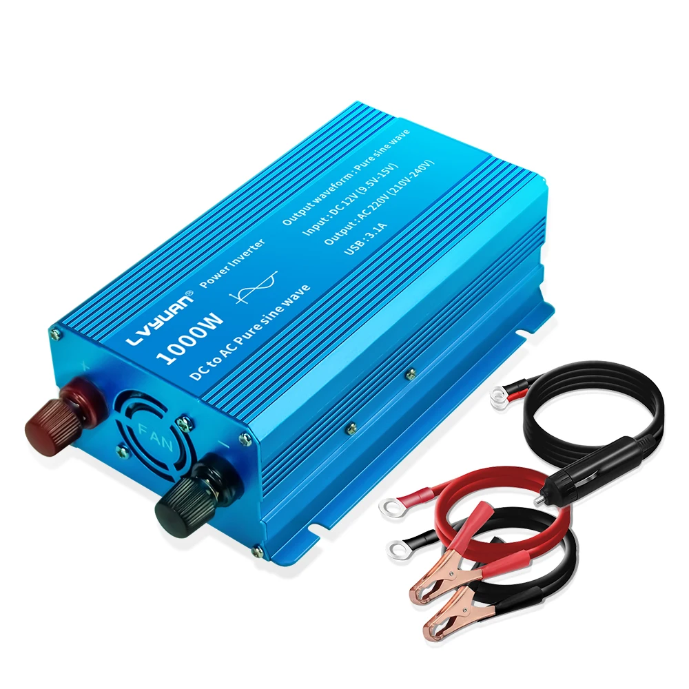 DC12V/24V-AC220V Car Inverter Pure Sine Wave 2200W/1500W/1000W Solar Power Voltage Transformer EU/Universal Inversor