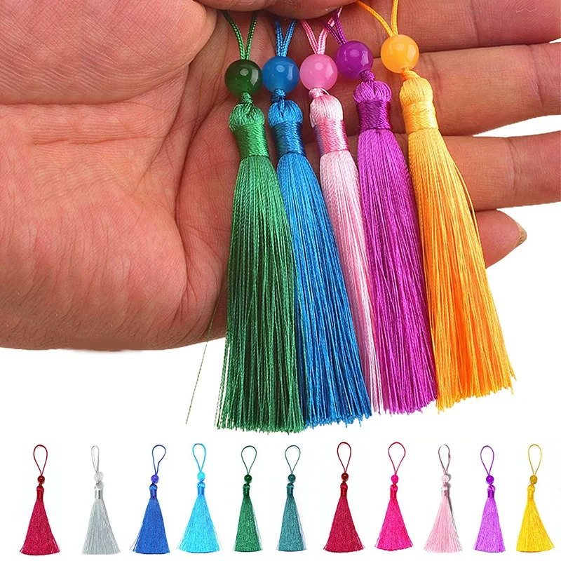 10/5Pcs Polyester Silk Tassel Fringe 12cm Pendants Tassel Bookmarks Tassel For Jewellery Making DIY Craft Accessories