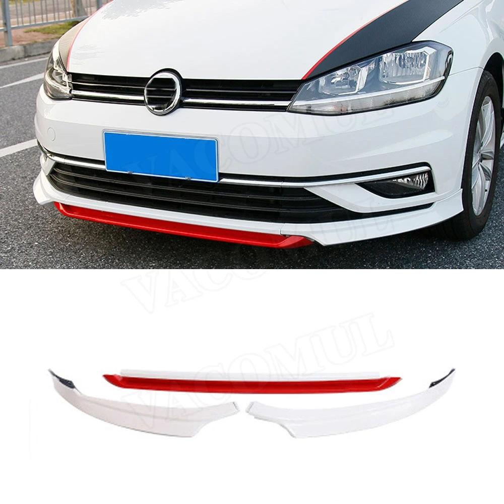 

VACOMUL 1Set Front Bumper Lip Spoiler For VW Volkswagen Golf MK7.5 Standard 2018 2019 Not For GTI ABS Head Chin Shovel Protector