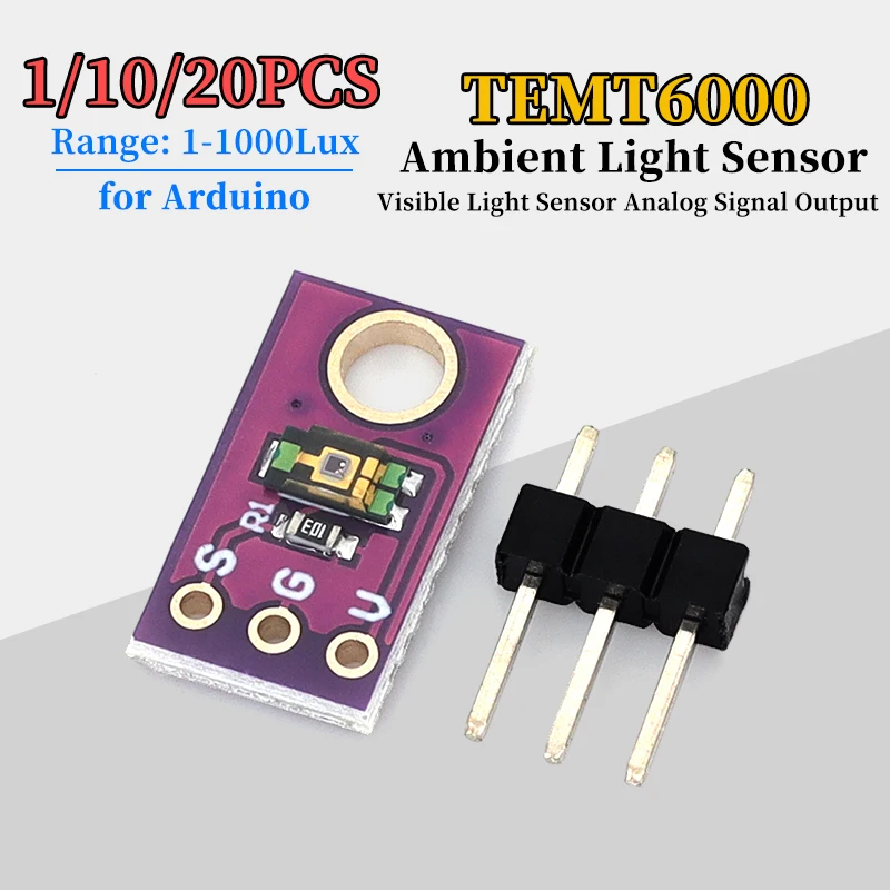 TEMT6000 Analog Signal Output Light Intensity Module Visible Light Sensor for Arduino