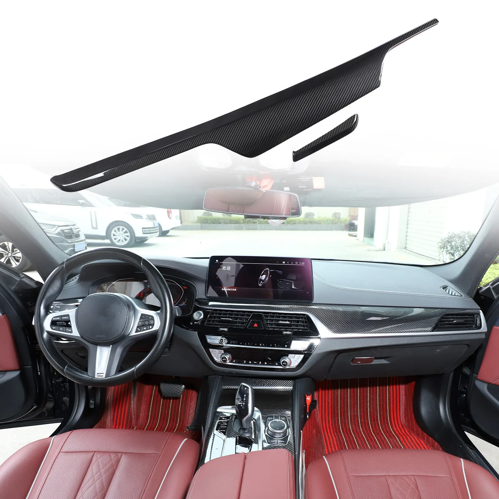 

Dry Carbon Dashboard Panel Trim Decorative Strip Accessories Kit For BMW 5 Series G30 G38 2017-2023 /6Series GT G32 2018-2021
