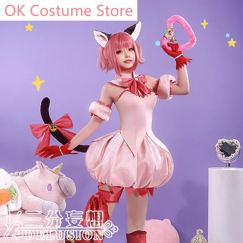 Anime! Tokyo Mew Mew Momomiya Ichigo Magic Girl Pink Dress Elegant Uniform Cosplay Costume Halloween Party Outfit Women