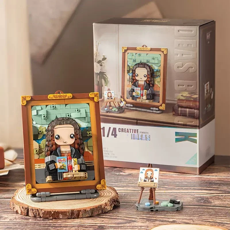 

World Famous Painting Mona Lisa Decorative Painting Small Particle Puzzle Assembled Building Blocks Children's Toys Gift