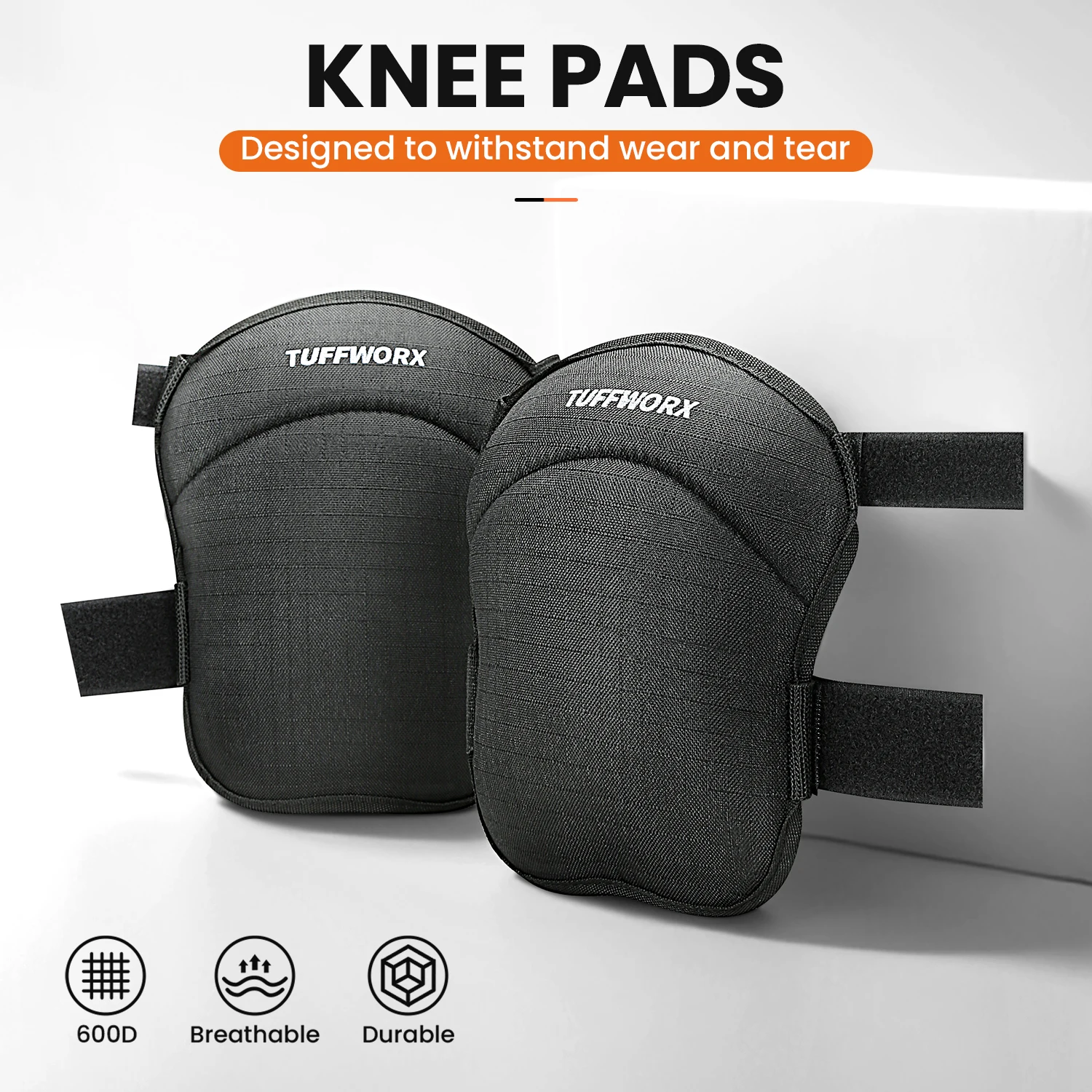 Genouillères, sangles solides, genouillères de sol, genouillères pour le jardinage et genouillères souples, avec sangles réglables