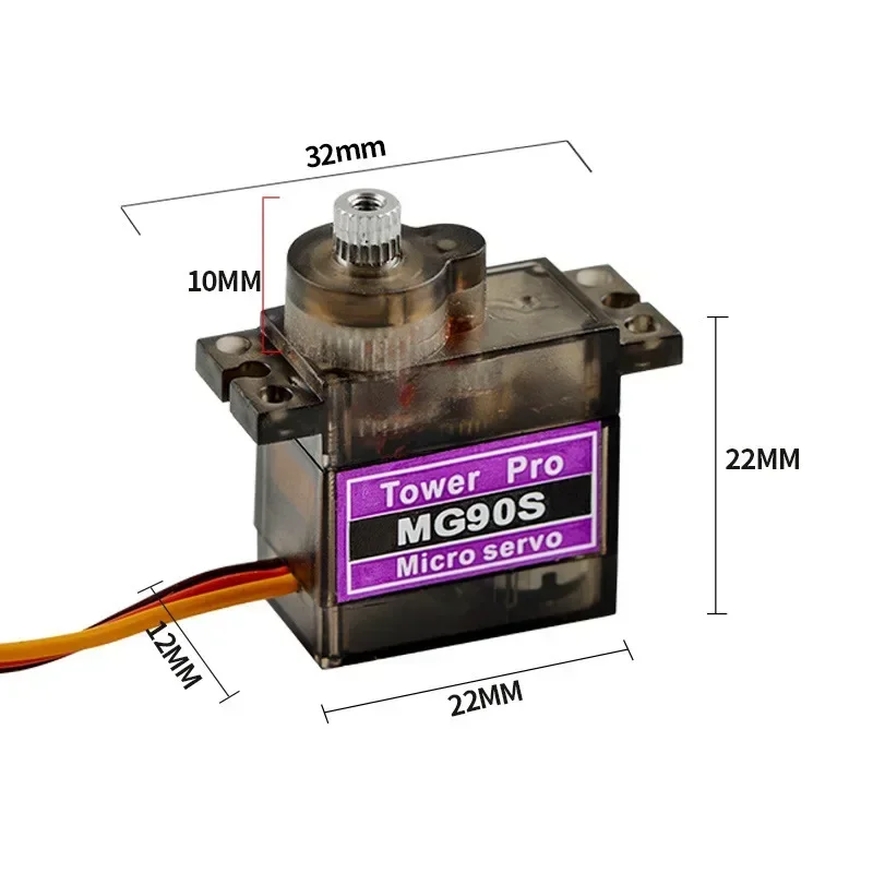 1/4 قطعة MG90S ميتال جير مايكرو سيرفو SG90 9 جرام 90/180 درجة أجهزة صغيرة متوافقة مع RC هليكوبتر طائرة سيارة قارب روبوت