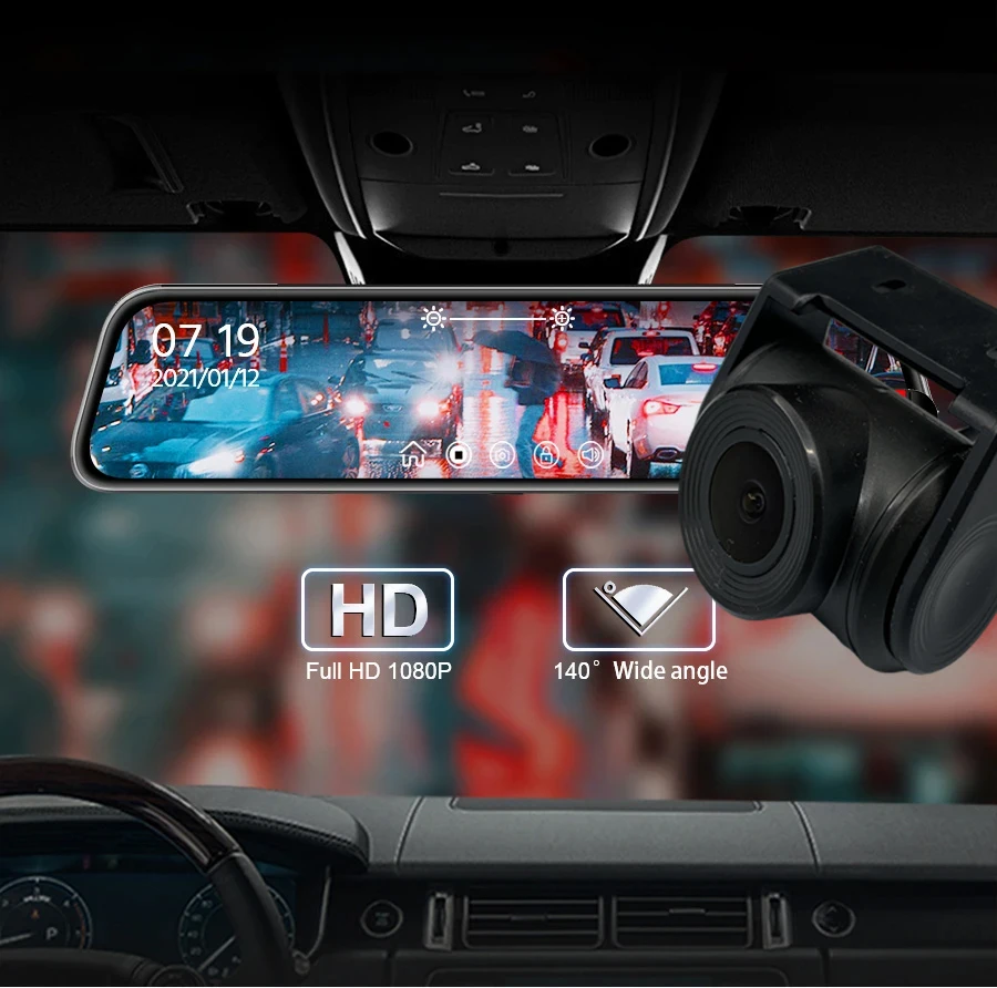 Wide-angle HD car rearview camera 4 holes 1080P reversing video car camera reversing camera night vision parking camera