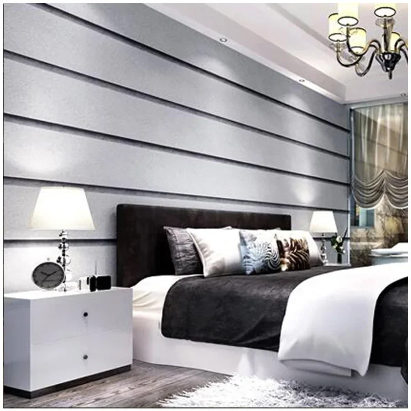 Wallpaper High-grade Gray Series Modern Minimalist Nordic Vertical Stripes Bedroom Living Room Sofa TV Background Wall Wallpaper