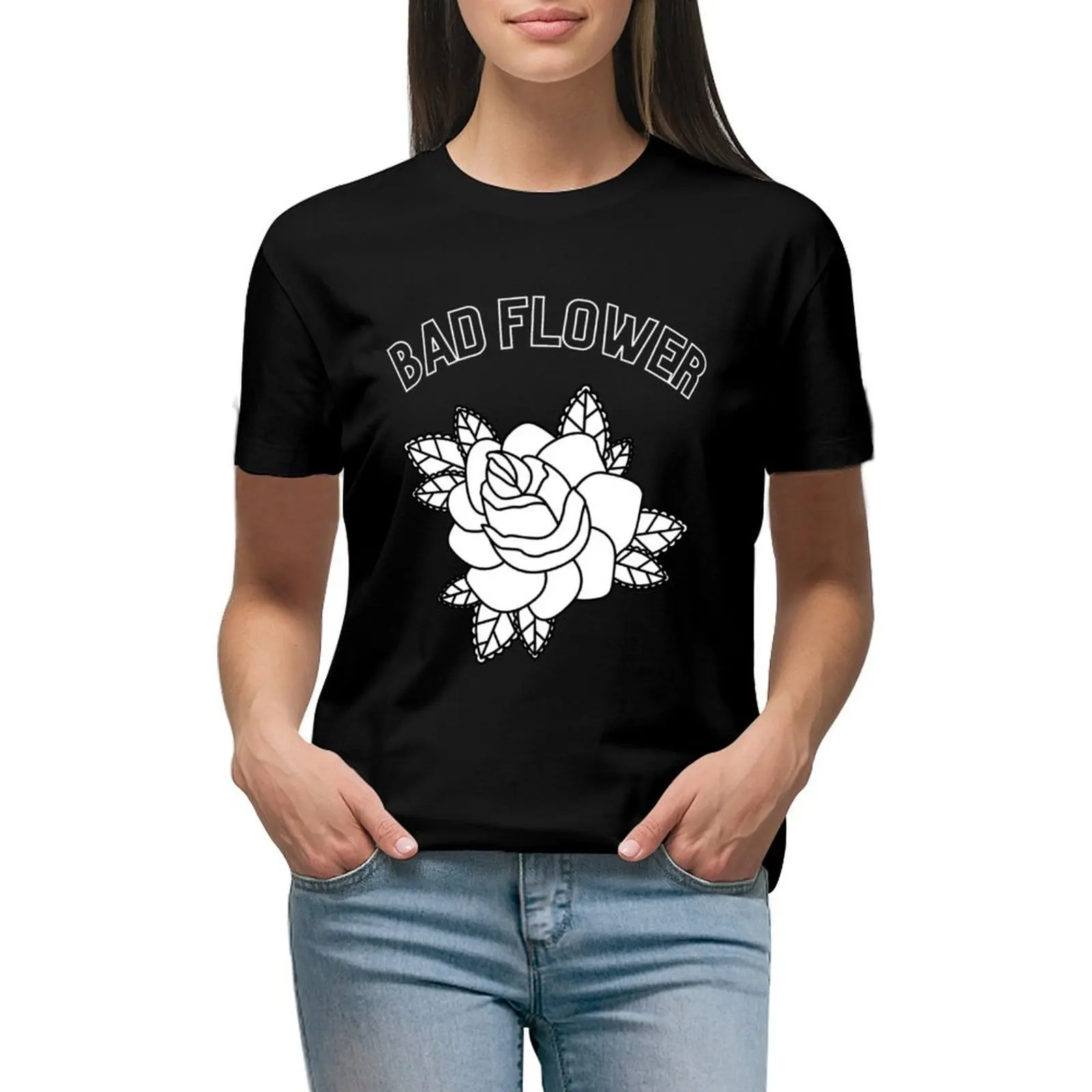 

Badflower Beautiful Design T-shirt lady clothes animal print shirt for girls white t-shirt dress for Women sexy