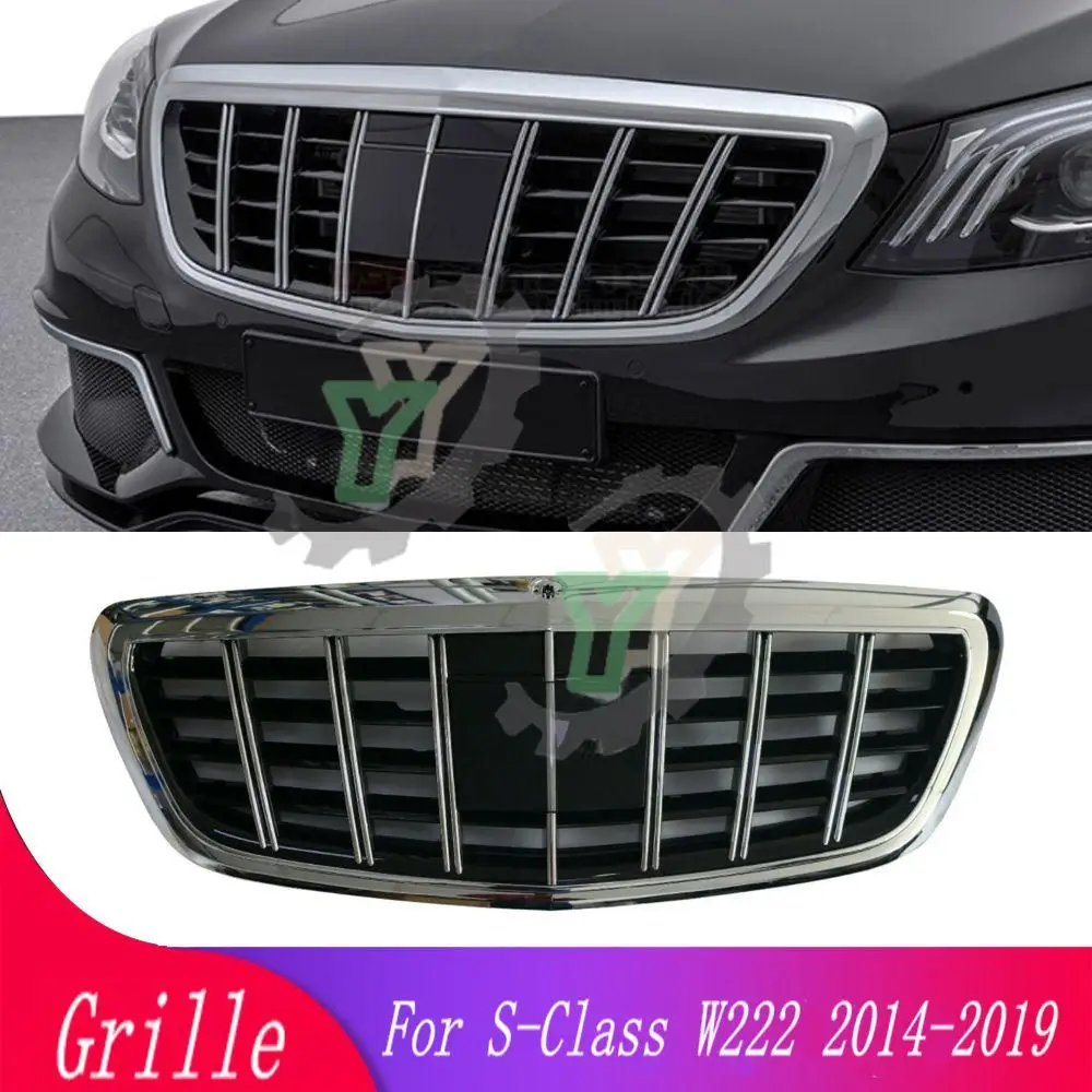 

Front Bumper Grille Centre Panel Styling Upper Grill For Mercedes-Benz W222 S-Class S320 S400 S350 S500 S450 2014-2019 GT Style