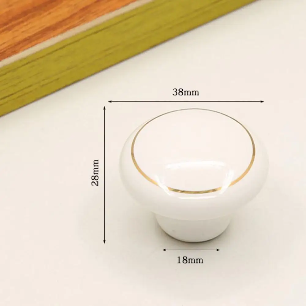 Simple Single Hole Ceramic Cabinet Knob European Style Vintage Door Pull Handles Round Drawer Knobs Bookcase