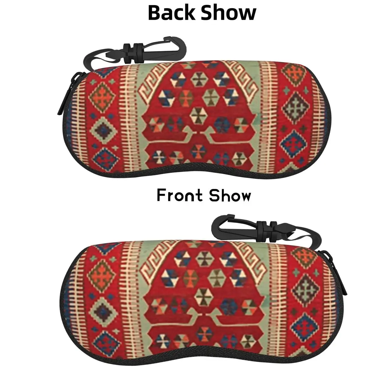 

Antique Turkish Carpet Kilim Print Shell Glasses Case Portable Sunglasses Box Women Men Soft Eyeglass Bag Pouch