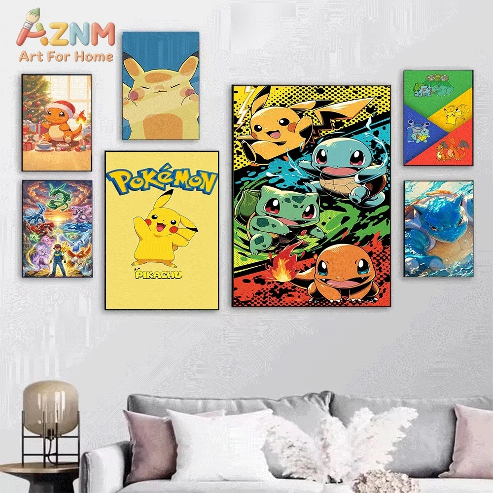 AZNM Venusaur Lush Grass‑Type Giant Plant Creature Jungle Style Canvas Wall Print, Pokemon Anime Art Poster, Unframed Canvas P