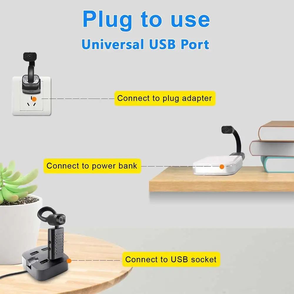 Smallest USB Mini Camera HD 1080P WiFi Security Cam For Baby Monitor with Motion Detection Night Vision for Security Hidden Card