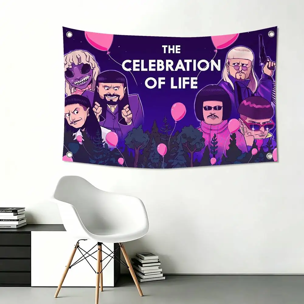 Indie Pop Rap Singer O-Oliver Tree Funny Flags for Bedrooms Home Decor Items Outdoor Decors Garage Decoration Flaga