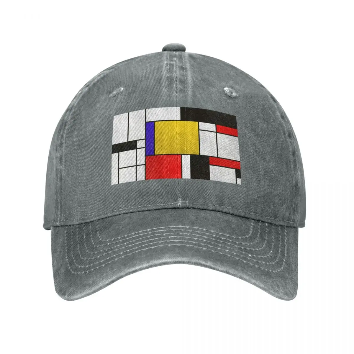 Mondrian Style Abstract Art Baseball Cap Sun Hat For Children Icon Designer Man Women's