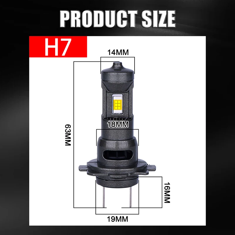 Dualvision H7 LED المصابيح الأمامية Canbus 5570 CSP أضواء السيارة STG عالية منخفضة شعاع 1: 1 مروحة توربو صغيرة ديود التوصيل والتشغيل اللاسلكي 6000K 12 فولت