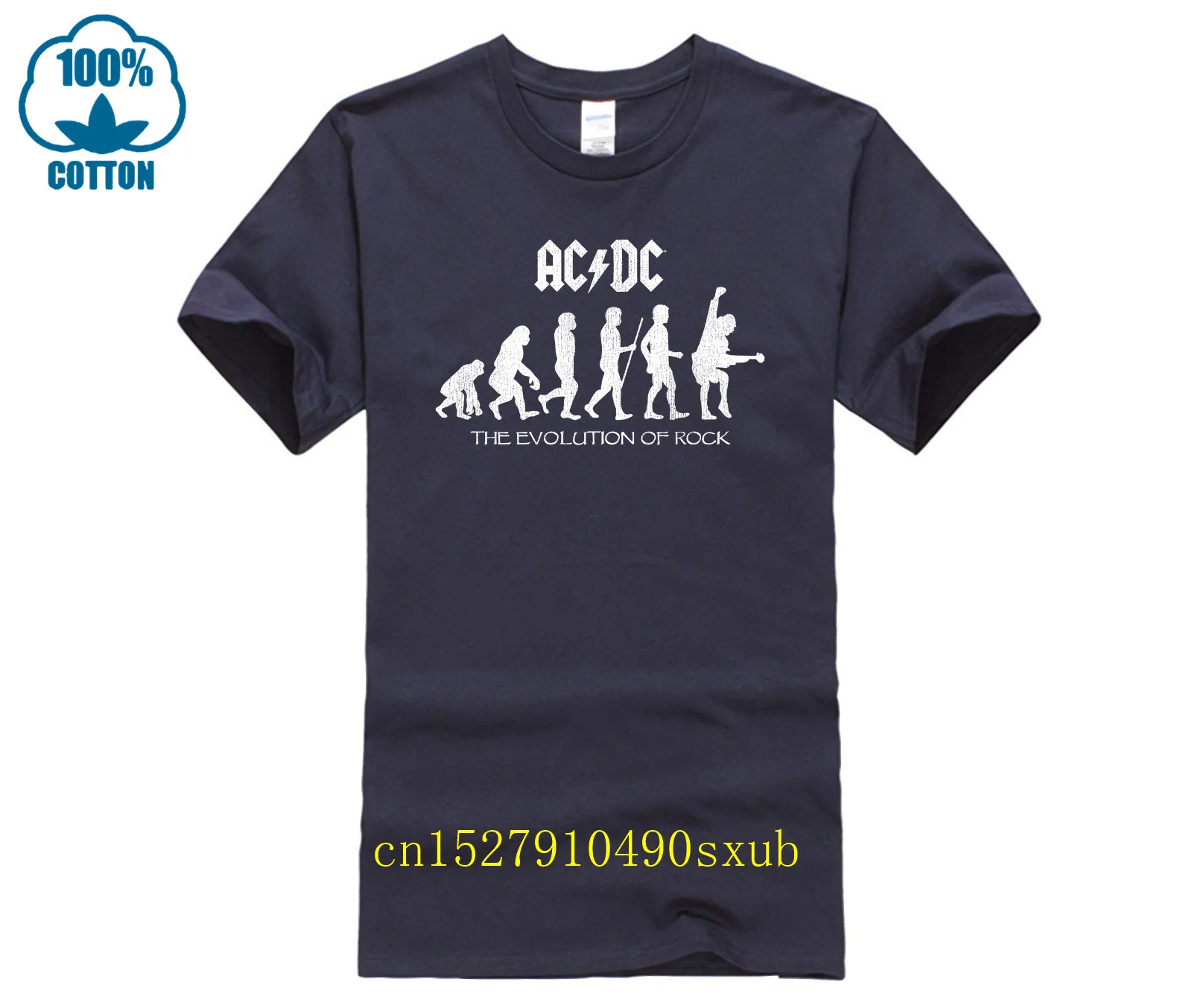 AC and DC T Shirt Mens Black Evolution Of Rock Officially Licensed Rock Band Merch