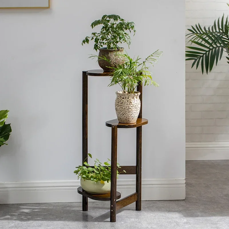 3-Tier Bamboo Plant Stand Indoor Corner Plant Shelf Balcony Plant Display Rack Bedroom Bamboo Planter Organizer