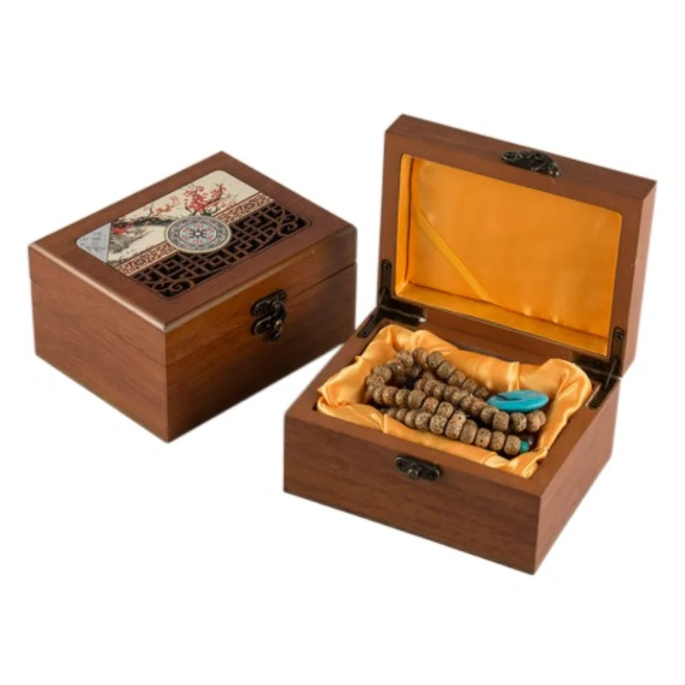 

Bracelet Necklace Wooden Jewelry Box Earrings Rings Storage Vintage Trinket Case Pedant Organizer Jewelry Display Box Dust-proof