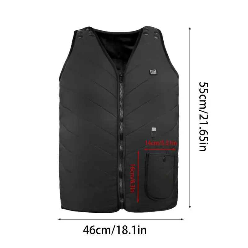 

USB Heated Vest Women 3 Adjustable Temps USB Winter Body Warmer Jacket 5 Heating Zones Hiking Skiing Daily Life Waistcoat