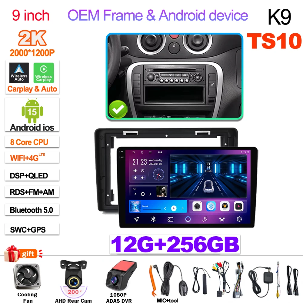 Android 15 Autoradio Voor Citroen C2 C3 2001 2002 2003-2010 Touchscreen Multimedia Video Player Navigatie Bluetooth WIFI GPS