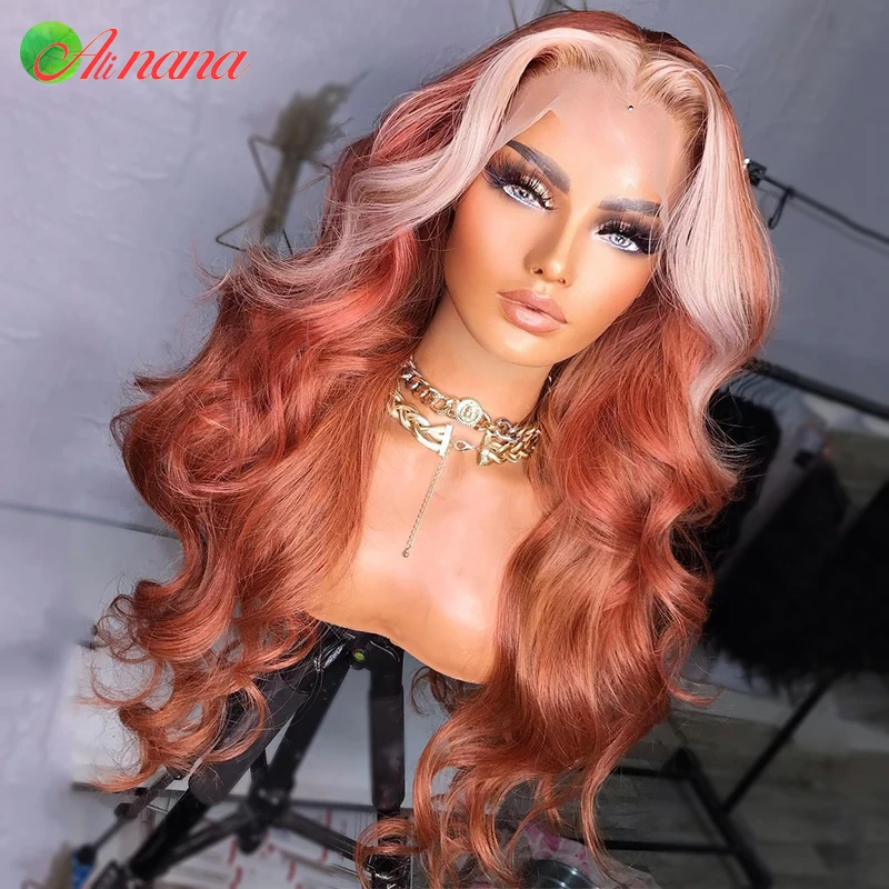 สีส้มสีชมพู613 Body Wave วิกผม13x 6ลูกไม้ด้านหน้าวิกผม100% มนุษย์วิกผมผู้หญิง Pre-Plucked 5X5ปิดลูกไม้วิกผม