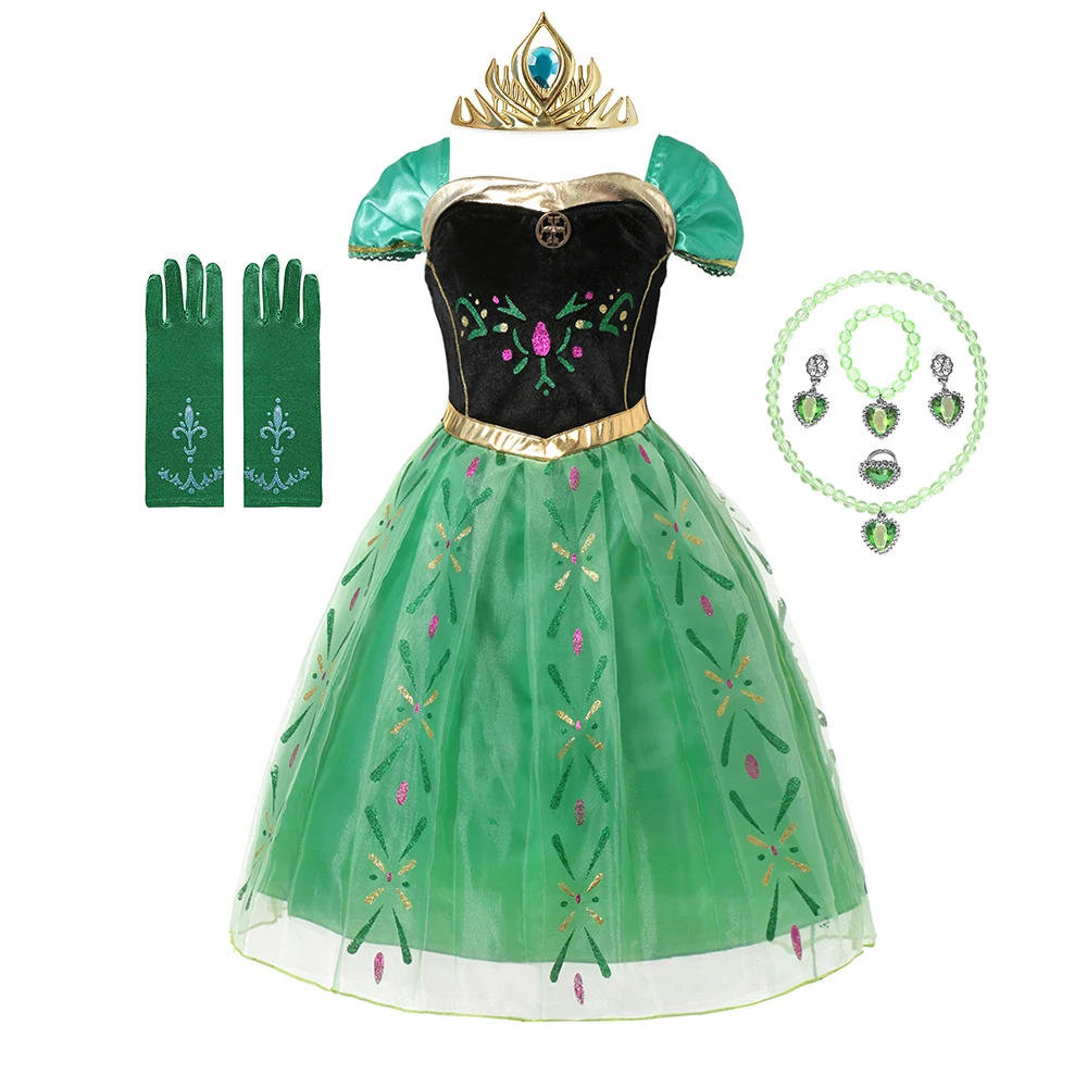 Disney Frozen Costume For Kids Girl Elsa Princess Dress Fancy Birthday Party Gift Halloween Costume Girl Anna Cosplay Vestido