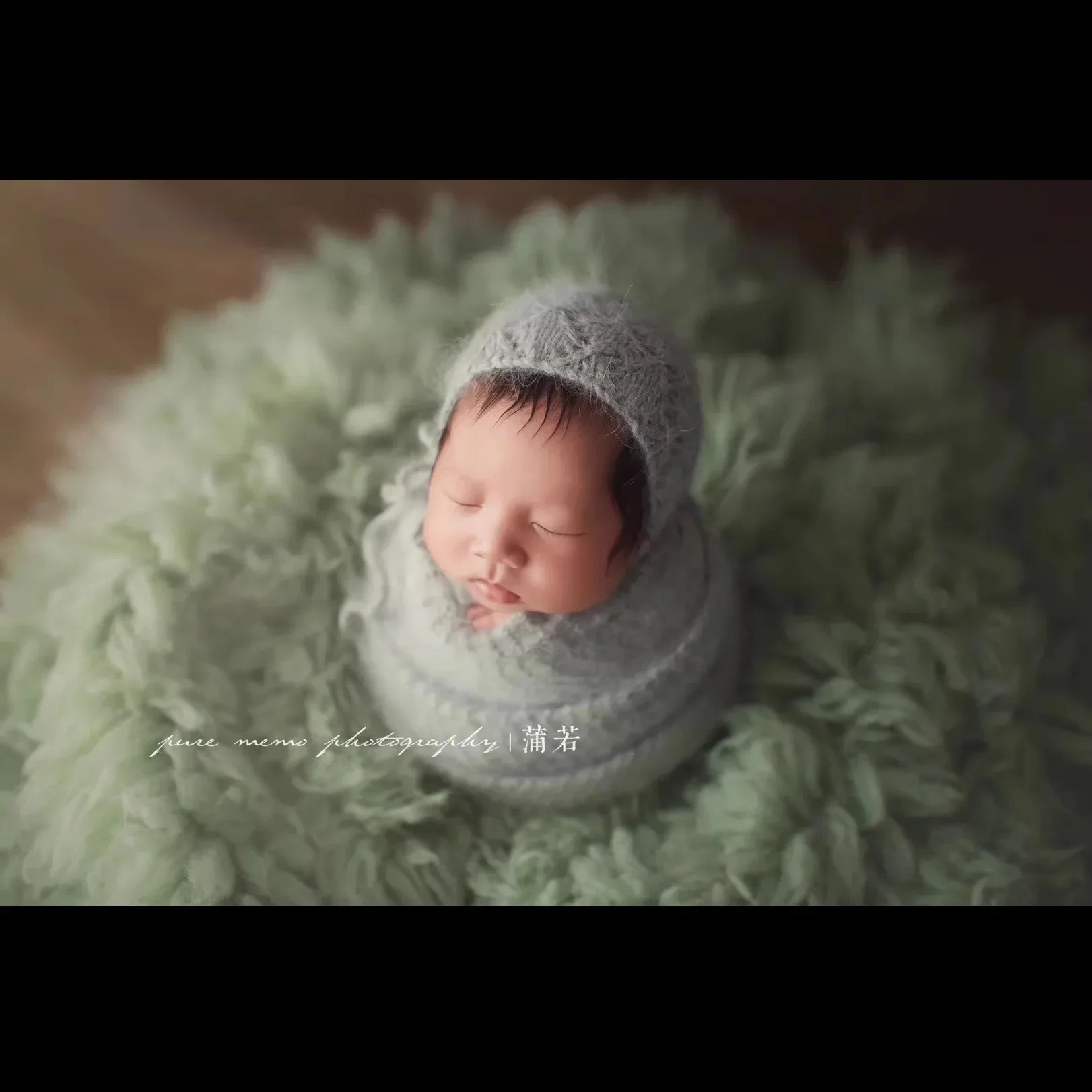 Baby Photography Props Wool Knitted Blanket Hat Newborn Photo Prop Swadding Baby Shoot Studio Accessories