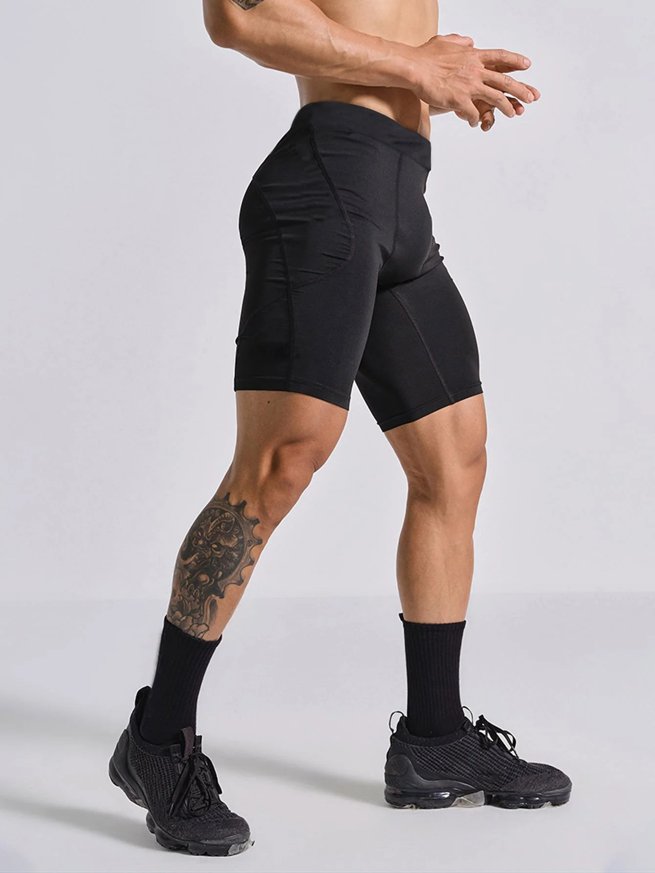 

Men's Solid Color Compression Shorts, 4 Colors, Quick Dry Breathable Non-Stick Elastic Pants for Yoga Fitness Outdoor Sports