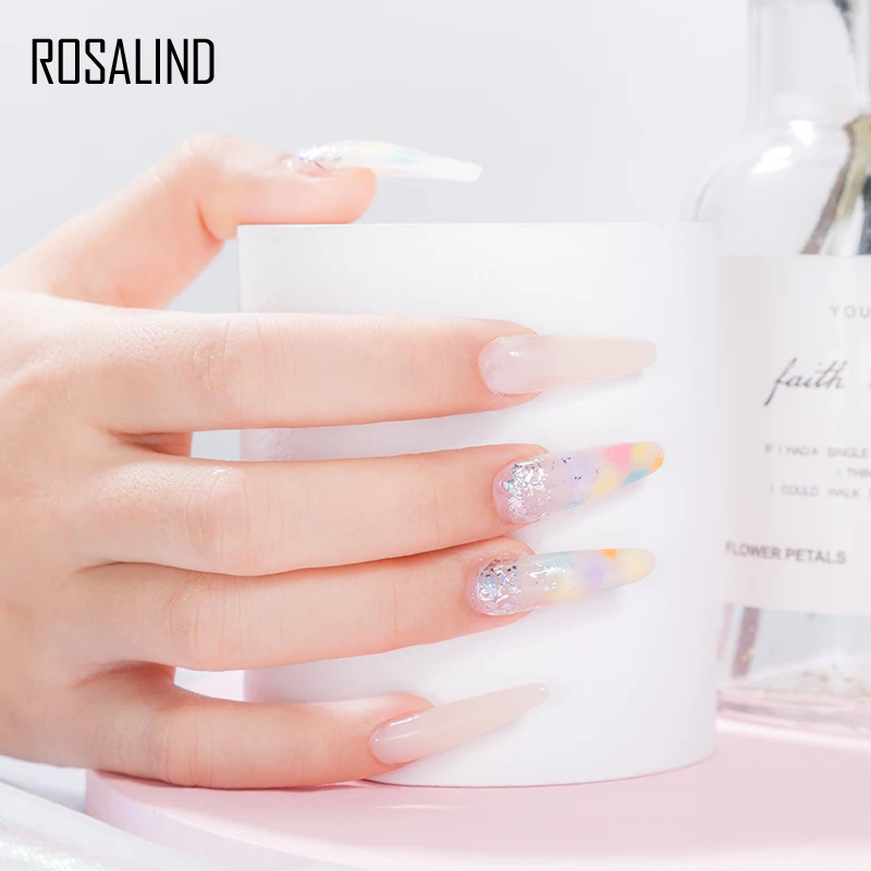 ROSALIND Mini Nail Beauty Gel Smalto per unghie Semi-Permanente Soak off Base UV/LED Curure con Top Coat per Nail Art Design