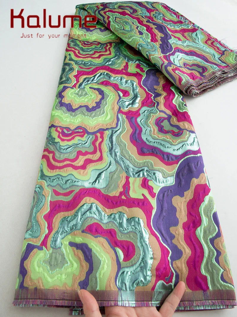 

Дамасская африканская Тюль Kalume, кружевная ткань 2024, 5 ярдов, нигерийские французские жаккардовые кружевные материалы для свадебных платьев F3961