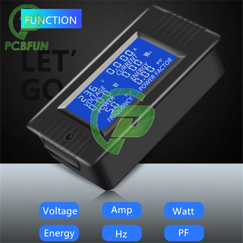 

6 in 1 AC 80V-260V 5A 10A 100A Digital Voltmeter Ammeter Voltage Current Tester Power Energy Frequency Power Factor Meter