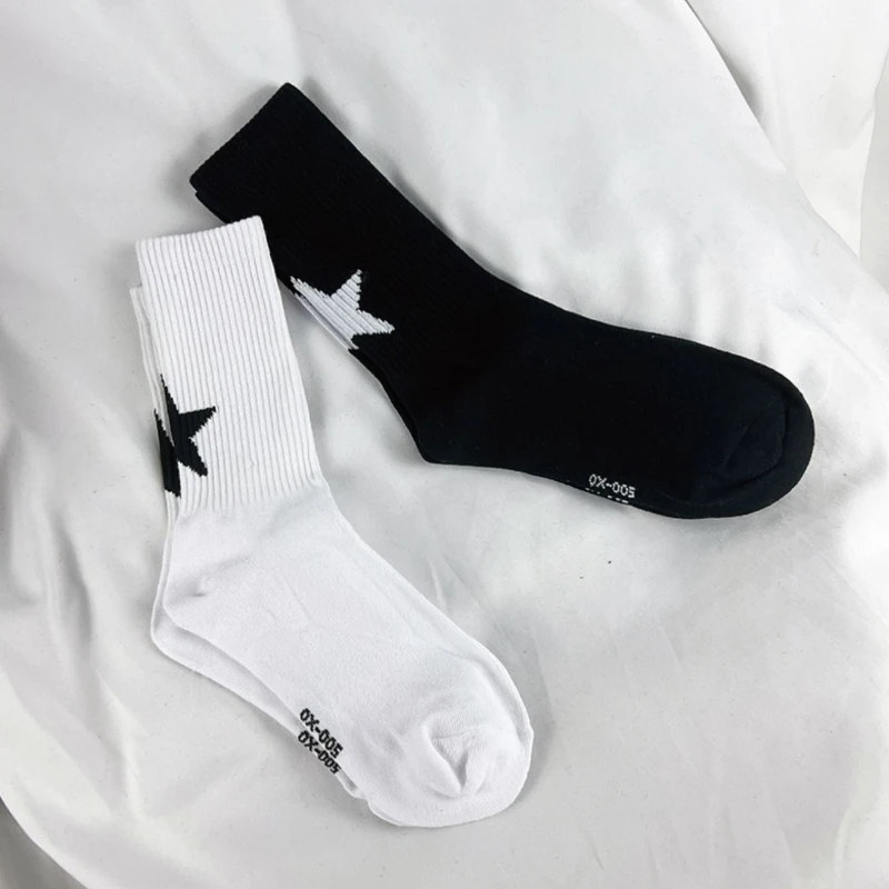 

1/2 пары модных универсальных носков средней длины, новые весенне-осенние повседневные удобные спортивные носки, впитывающие пот, мужские носки